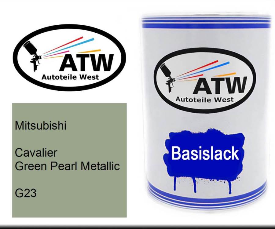 Mitsubishi, Cavalier Green Pearl Metallic, G23: 500ml Lackdose, von ATW Autoteile West.